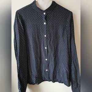 Frame silk polka dot butto up shirt